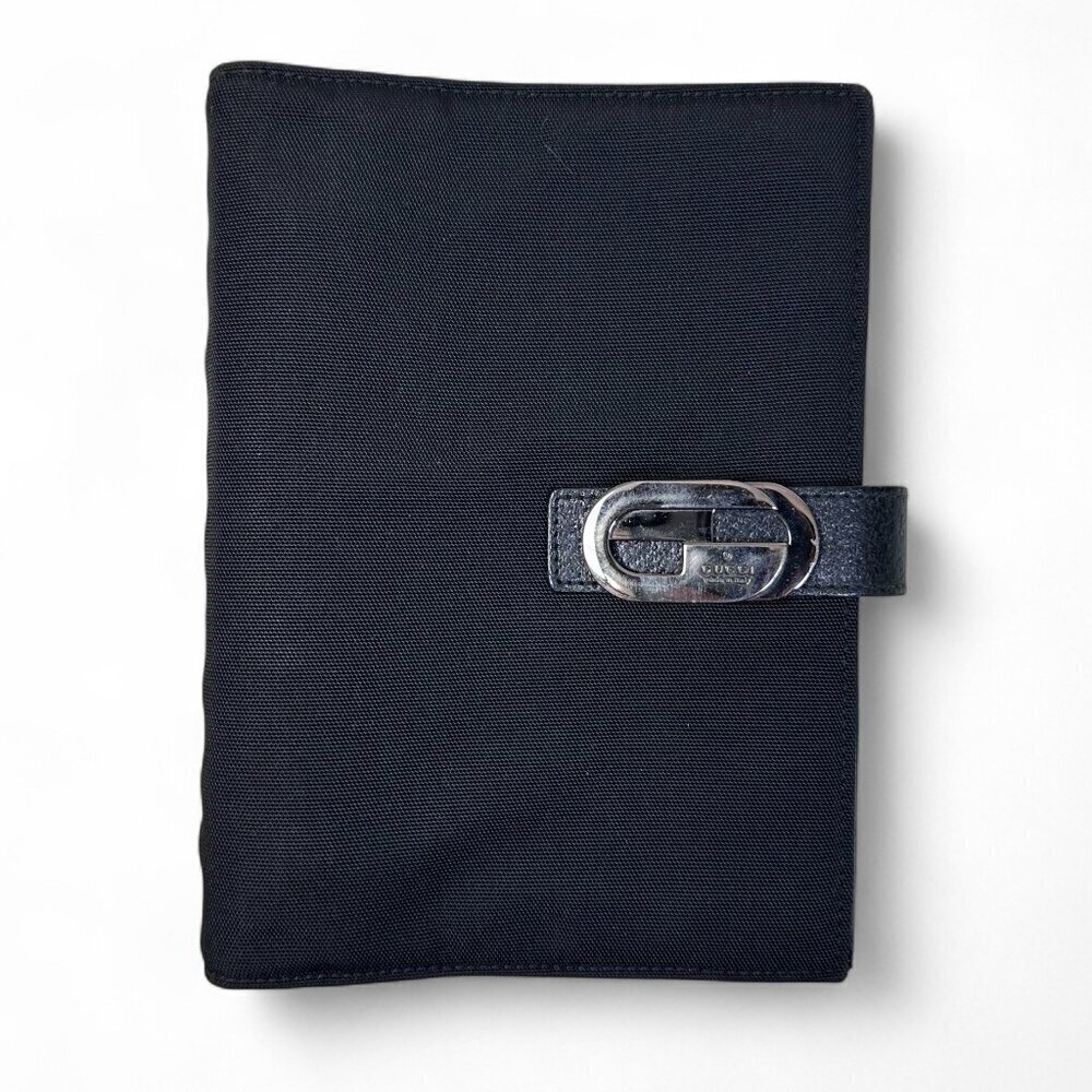 GUCCI Black Nylon Agenda Notebook Cover Unisex